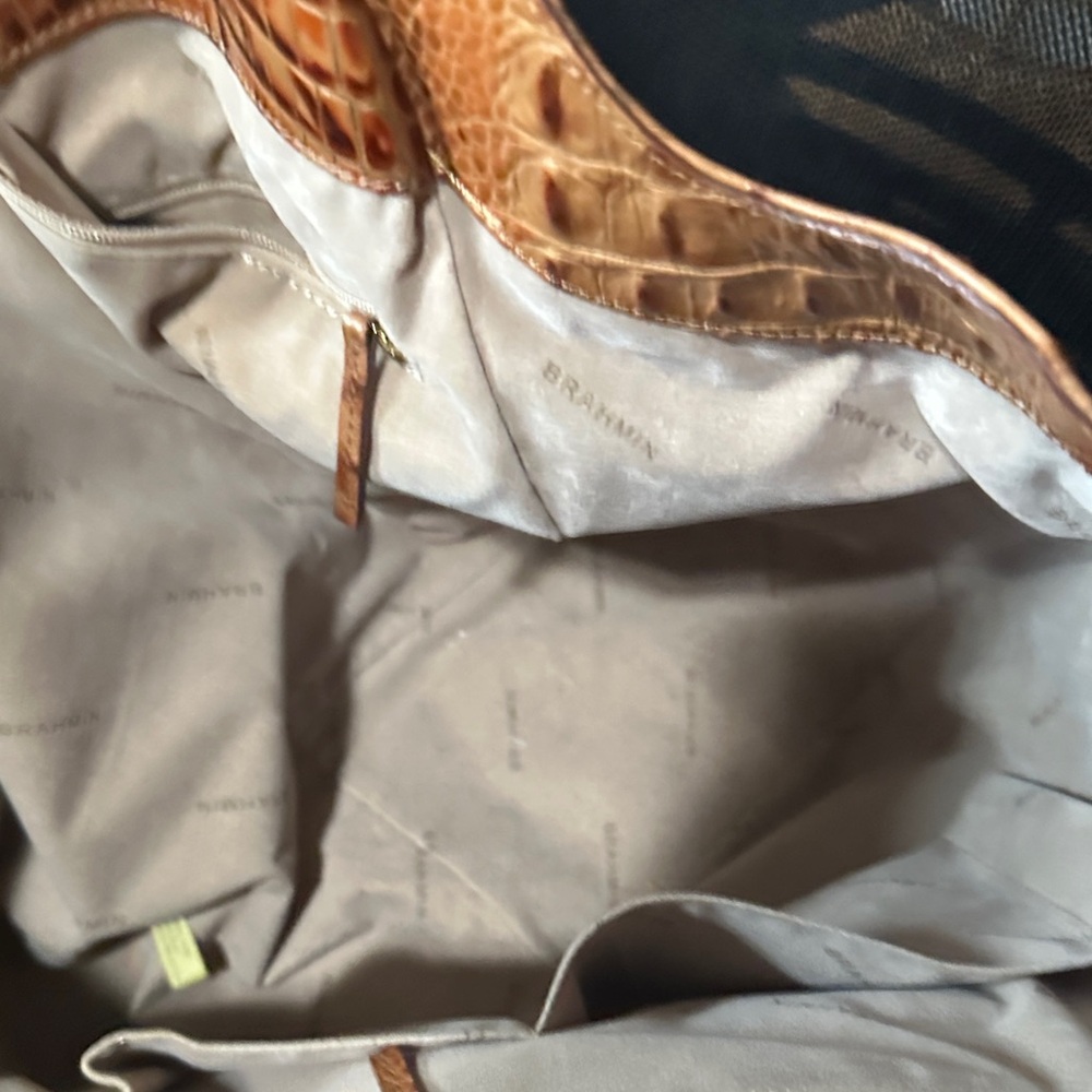 Brahmin Tan Croc-Embossed Leather Tote - Picture 3 of 9